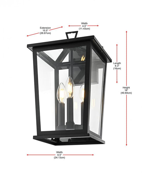 Elegant Lighting Cayman 7 inch Outdoor Pendant in Black Model: OD332W16BK