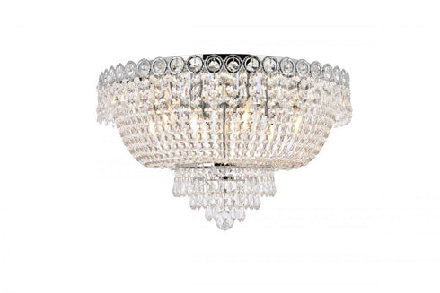 Elegant Lighting Century 9 light in Chrome Flush Mount Clear Royal Cut Crystal Model: V1900F20C/RC