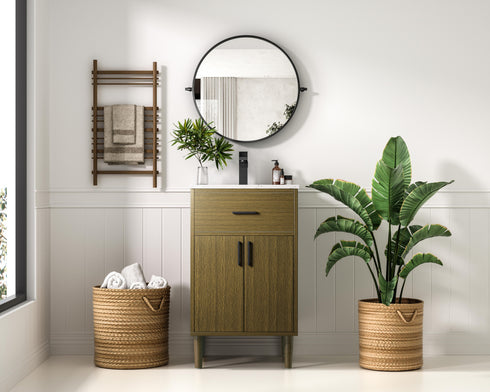 Elegant Lighting Chandler Vanity Cabinet 2Dr W20 Inch xD19 Inch xH34 Inch in Chestnut Brown Model: VF25020MCB