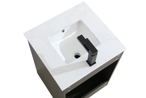 Elegant Lighting Chandler Vanity Cabinet 2Dr W20 Inch xD19 Inch xH34 Inch in Mocha Brown Model: VF25020MMB