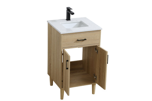 Elegant Lighting Chandler Vanity Cabinet 2Dr W20 Inch XD19 Inch xH34 Inch MW in Mango Wood Finish Model: VF25020MW