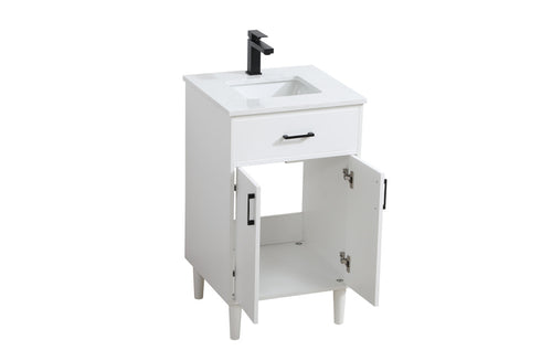 Elegant Lighting Chandler Vanity Cabinet 2Dr W20 Inch XD19 Inch xH34 Inch WH in White Finish Model: VF25020MWH
