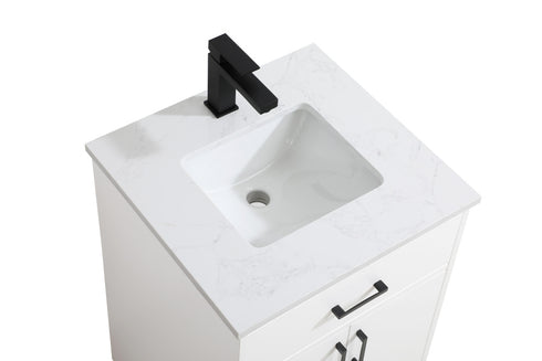 Elegant Lighting Chandler Vanity Cabinet 2Dr W20 Inch XD19 Inch xH34 Inch WH in White Finish Model: VF25020MWH