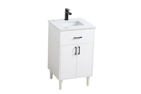 Elegant Lighting Chandler Vanity Cabinet 2Dr W20 Inch XD19 Inch xH34 Inch WH in White Finish Model: VF25020MWH