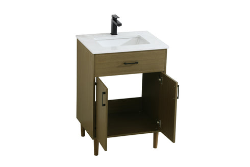Elegant Lighting Chandler Vanity Cabinet 2Dr W24 Inch xD19 Inch xH34 Inch in Chestnut Brown Model: VF25024MCB