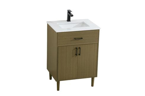 Elegant Lighting Chandler Vanity Cabinet 2Dr W24 Inch xD19 Inch xH34 Inch in Chestnut Brown Model: VF25024MCB
