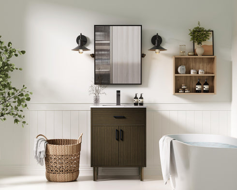 Elegant Lighting Chandler Vanity Cabinet 2Dr W24 Inch xD19 Inch xH34 Inch in Mocha Brown Model: VF25024MMB