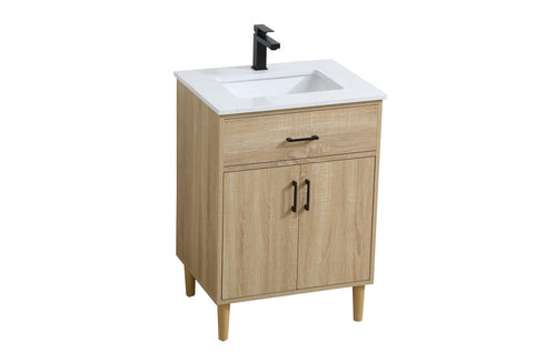 Elegant Lighting Chandler Vanity Cabinet 2Dr W24 Inch XD19 Inch xH34 Inch MW in Mango Wood Finish Model: VF25024MW