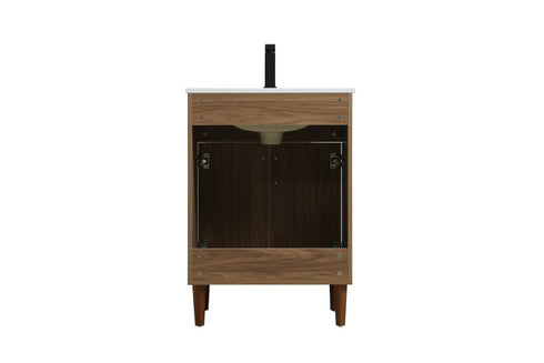 Elegant Lighting Chandler Vanity Cabinet 2Dr W24 Inch XD19 Inch xH34 Inch WB in Walnut Brown Finish Model: VF25024WB