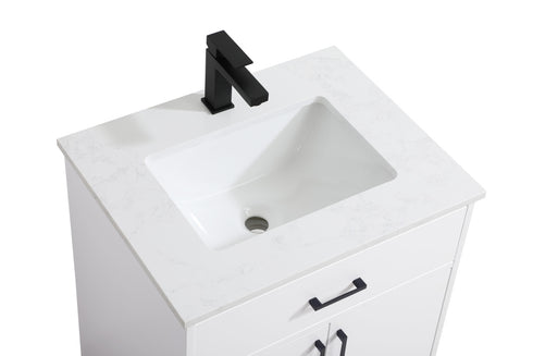 Elegant Lighting Chandler Vanity Cabinet 2Dr W24 Inch XD19 Inch xH34 Inch WH in White Finish Model: VF25024MWH