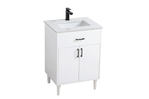 Elegant Lighting Chandler Vanity Cabinet 2Dr W24 Inch XD19 Inch xH34 Inch WH in White Finish Model: VF25024MWH