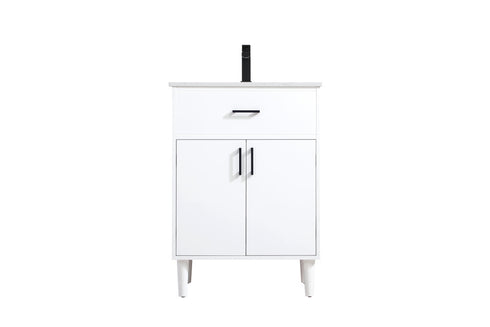 Elegant Lighting Chandler Vanity Cabinet 2Dr W24 Inch XD19 Inch xH34 Inch WH in White Finish Model: VF25024MWH