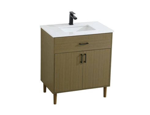 Elegant Lighting Chandler Vanity Cabinet 2Dr W30 Inch xD19 Inch xH34 Inch in Chestnut Brown Model: VF25030MCB