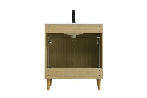 Elegant Lighting Chandler Vanity Cabinet 2Dr W30 Inch xD19 Inch xH34 Inch in Honey Brown Model: VF25030MHB