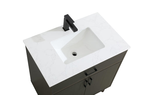 Elegant Lighting Chandler Vanity Cabinet 2Dr W30 Inch xD19 Inch xH34 Inch in Mocha Brown Model: VF25030MMB