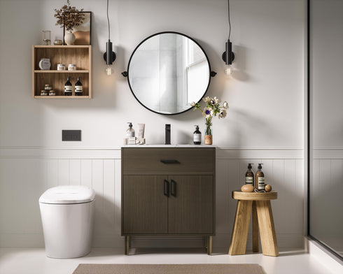 Elegant Lighting Chandler Vanity Cabinet 2Dr W30 Inch xD19 Inch xH34 Inch in Mocha Brown Model: VF25030MMB