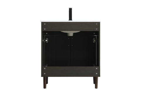 Elegant Lighting Chandler Vanity Cabinet 2Dr W30 Inch xD19 Inch xH34 Inch in Mocha Brown Model: VF25030MMB