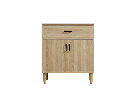 Elegant Lighting Chandler Vanity Cabinet 2Dr W30 Inch XD19 Inch xH34 Inch MW in Mango Wood Finish Model: VF25030MW