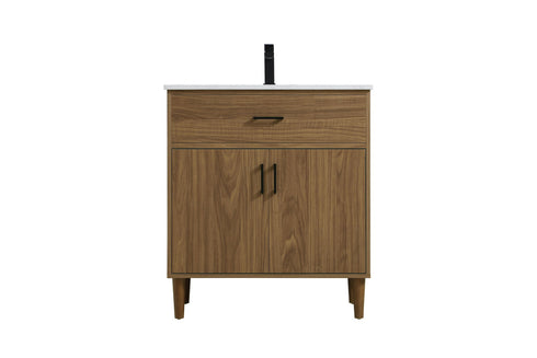 Elegant Lighting Chandler Vanity Cabinet 2Dr W30 Inch XD19 Inch xH34 Inch WB in Walnut Brown Finish Model: VF25030WB