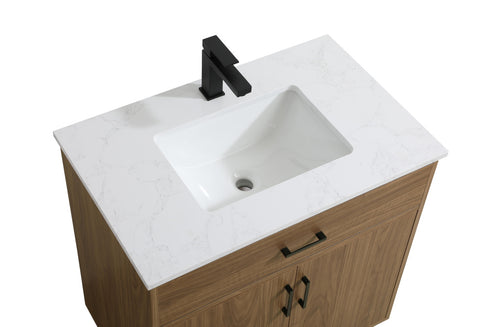 Elegant Lighting Chandler Vanity Cabinet 2Dr W30 Inch XD19 Inch xH34 Inch WB in Walnut Brown Finish Model: VF25030WB
