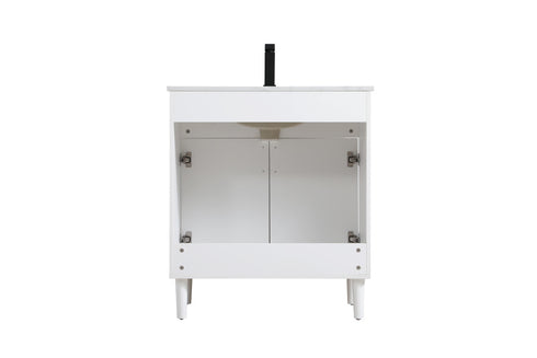 Elegant Lighting Chandler Vanity Cabinet 2Dr W30 Inch XD19 Inch xH34 Inch WH in White Finish Model: VF25030MWH