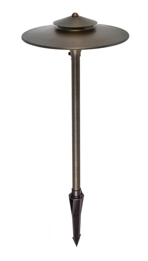 Elegant Lighting Chanterelle Outdoor Path light D:12 Inch H:24 Inch in Antique Brass Finish Model: P803