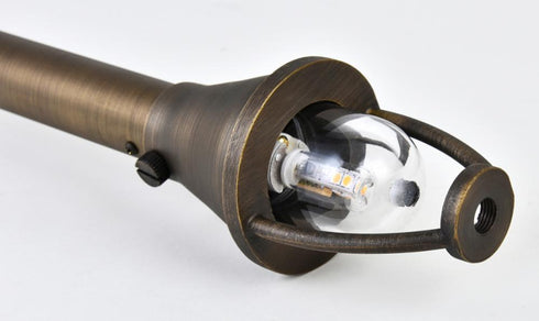Elegant Lighting Chanterelle Outdoor Path light D:12 Inch H:24 Inch in Antique Brass Finish Model: P803