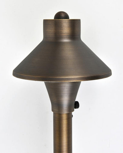 Elegant Lighting Chanterelle PATH LIGHT D5 H24 ANTIQUE BRASS INCLUDES STAKE G4 HALOGEN 20W(LIGHT SOURCE NOT INCLUDED) Model: P802