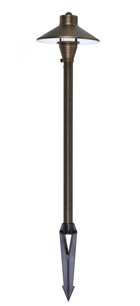 Elegant Lighting Chanterelle PATH LIGHT D7 H24 ANTIQUE BRASS INCLUDES STAKE G4 HALOGEN 20W(LIGHT SOURCE NOT INCLUDED) Model: P801