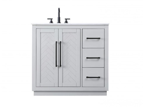 Elegant Lighting Chase 36 inch Single Bathroom Vanity in Chocolate Oak Model: VF29036CO