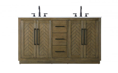 Elegant Lighting Chase 60 inch Double Bathroom Vanity in Chocolate Oak Model: VF29060DCO