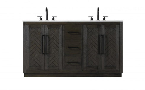 Elegant Lighting Chase 60 inch Double Bathroom Vanity in Chocolate Oak Model: VF29060DCO