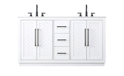 Elegant Lighting Chase 60 inch Double Bathroom Vanity in Chocolate Oak Model: VF29060DCO