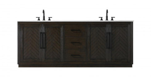 Elegant Lighting Chase 84 inch Double Bathroom Vanity in Chocolate Oak Model: VF29084DCO
