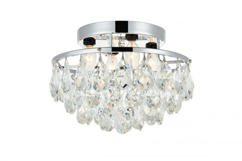 Elegant Lighting Clara 4 Light Corona Flush D14 Inch H9 Inch L4 CH RC872 in Chrome Finish Model: LD9805F14C(872)