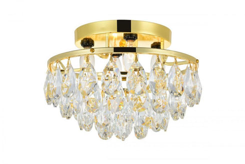 Elegant Lighting Clara 4 Light Corona Flush D14 Inch H9 Inch L4 CH RC872 in Chrome Finish Model: LD9805F14C(872)