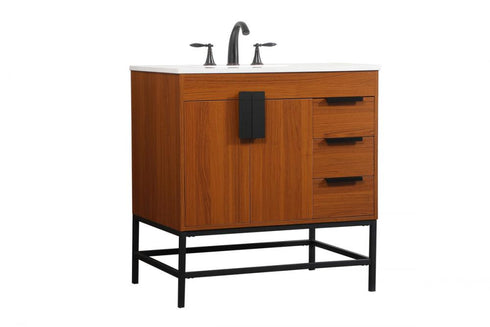 Elegant Lighting Clarence 42 inch Single bathroom vanity set in black Model: VF53042BK