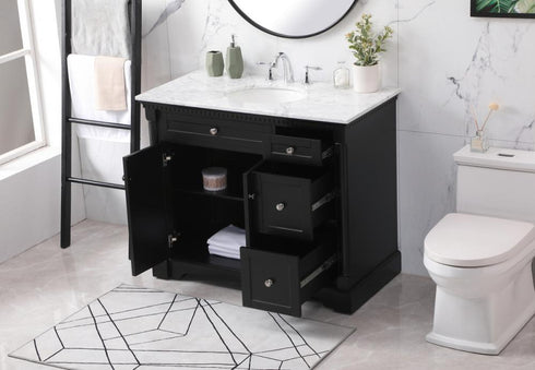 Elegant Lighting Clarence 42 inch Single bathroom vanity set in black Model: VF53042BK