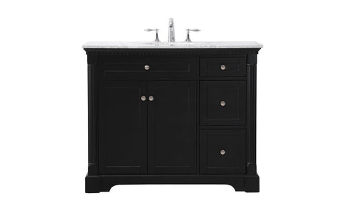 Elegant Lighting Clarence 42 inch Single bathroom vanity set in black Model: VF53042BK
