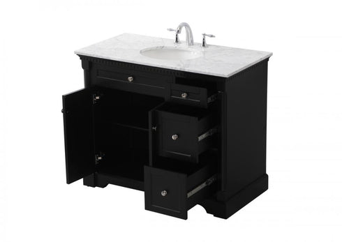 Elegant Lighting Clarence 42 inch Single bathroom vanity set in black Model: VF53042BK