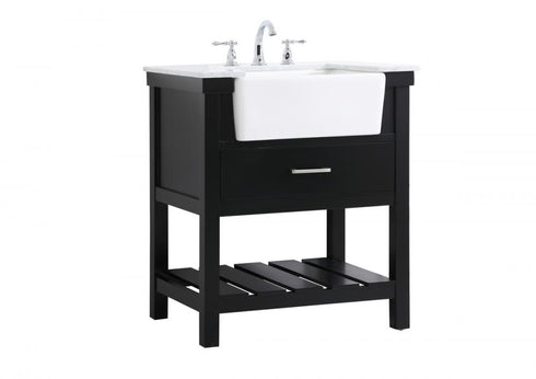 Elegant Lighting Clement 30 Inch Single Bathroom Vanity in Black Model: VF60130BK