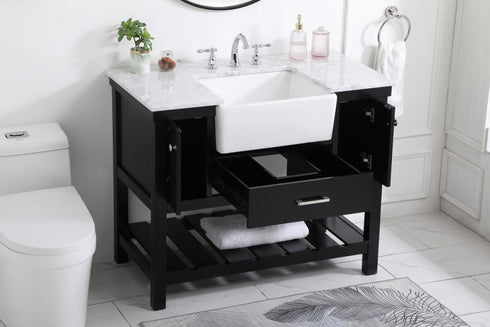 Elegant Lighting Clement 42 Inch Single Bathroom Vanity in Black Model: VF60142BK