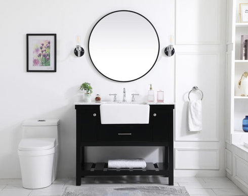 Elegant Lighting Clement 42 Inch Single Bathroom Vanity in Black Model: VF60142BK