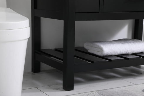 Elegant Lighting Clement 42 Inch Single Bathroom Vanity in Black Model: VF60142BK