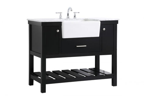 Elegant Lighting Clement 42 Inch Single Bathroom Vanity in Black Model: VF60142BK
