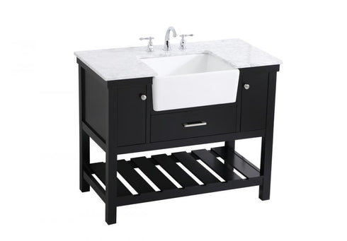 Elegant Lighting Clement 42 Inch Single Bathroom Vanity in Black Model: VF60142BK