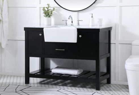 Elegant Lighting Clement 48 Inch Single Bathroom Vanity in Black Model: VF60148BK