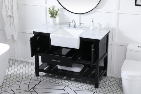 Elegant Lighting Clement 48 Inch Single Bathroom Vanity in Black Model: VF60148BK