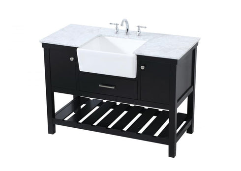 Elegant Lighting Clement 48 Inch Single Bathroom Vanity in Black Model: VF60148BK
