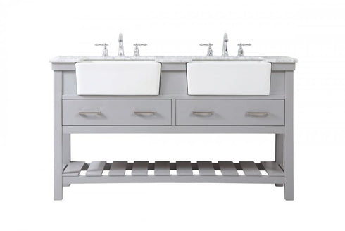 Elegant Lighting Clement 60 Inch Double Bathroom Vanity in Black Model: VF60160DBK